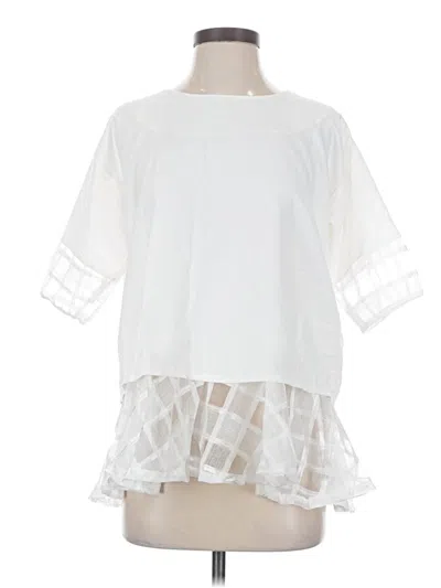 Pre-owned Assorted Brands Short Sleeve Blouse In White