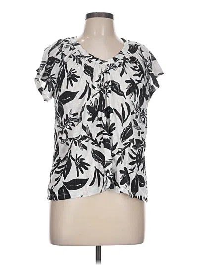 Pre-owned Assorted Brands Short Sleeve Blouse In White