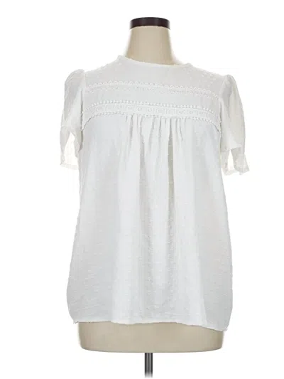 Pre-owned Assorted Brands Short Sleeve Blouse In White