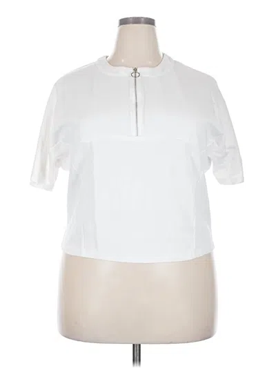 Pre-owned Assorted Brands Short Sleeve Blouse In White