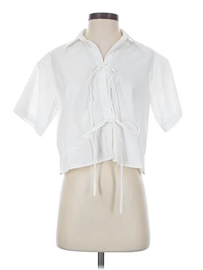Pre-owned Assorted Brands Short Sleeve Blouse In White