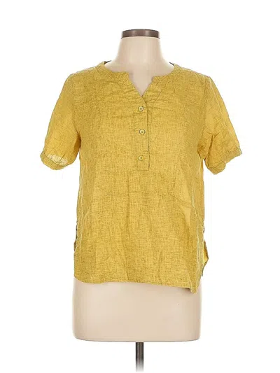 Pre-owned Assorted Brands Short Sleeve Blouse In Yellow
