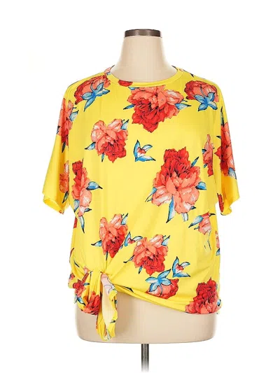Pre-owned Assorted Brands Short Sleeve Blouse In Yellow