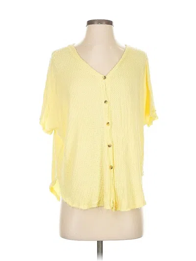Pre-owned Assorted Brands Short Sleeve Blouse In Yellow
