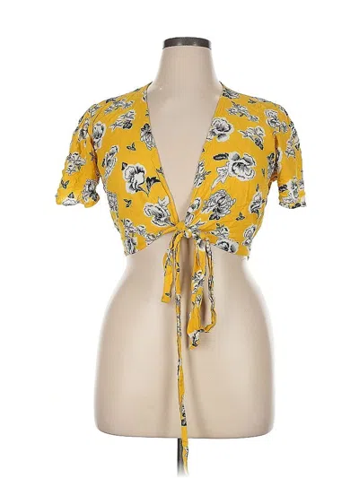 Pre-owned Assorted Brands Short Sleeve Blouse In Yellow