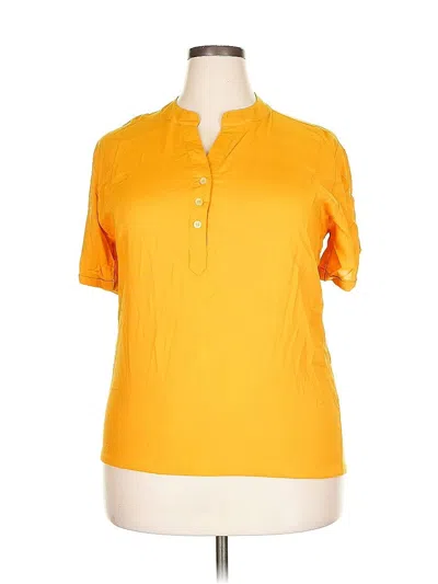 Pre-owned Assorted Brands Short Sleeve Blouse In Yellow