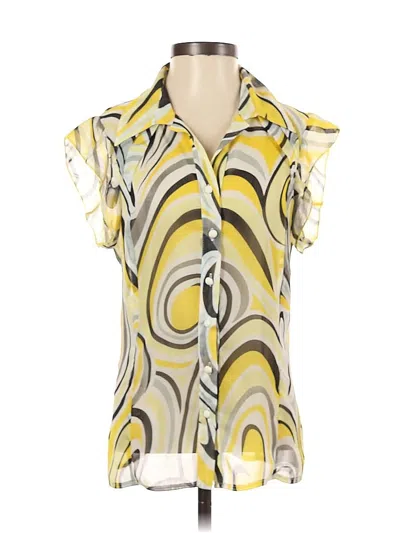Pre-owned Assorted Brands Short Sleeve Blouse In Yellow