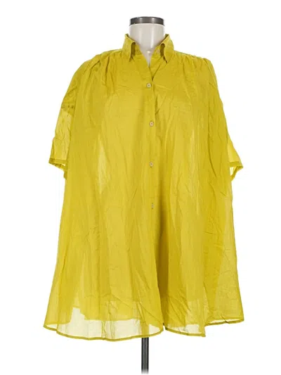 Pre-owned Assorted Brands Short Sleeve Blouse In Yellow