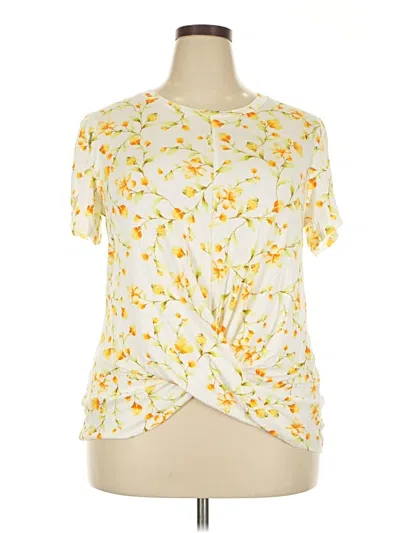 Pre-owned Assorted Brands Short Sleeve Blouse In Yellow