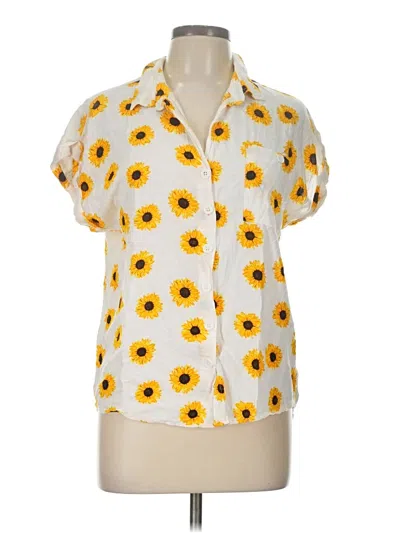 Pre-owned Assorted Brands Short Sleeve Blouse In Yellow