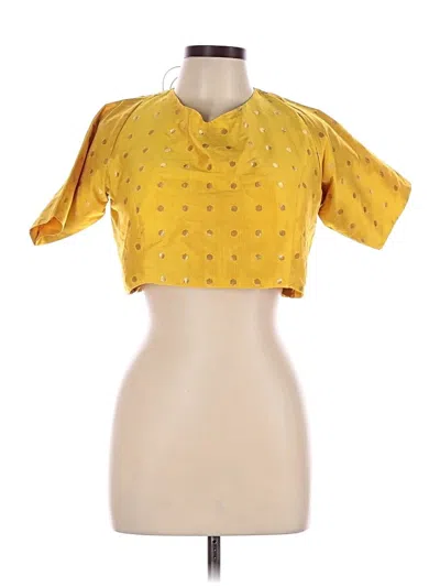 Pre-owned Assorted Brands Short Sleeve Blouse In Yellow