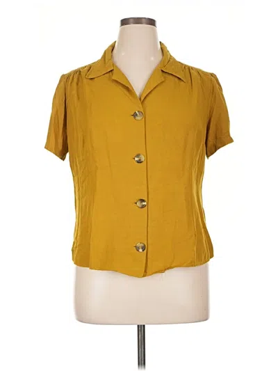 Pre-owned Assorted Brands Short Sleeve Blouse In Yellow