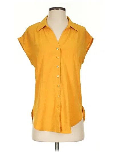 Pre-owned Assorted Brands Short Sleeve Blouse In Yellow