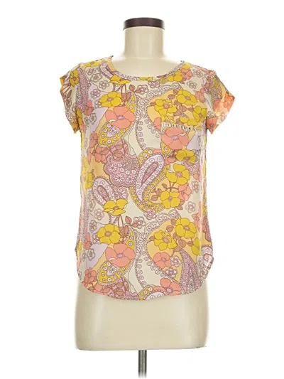 Pre-owned Assorted Brands Short Sleeve Blouse In Yellow