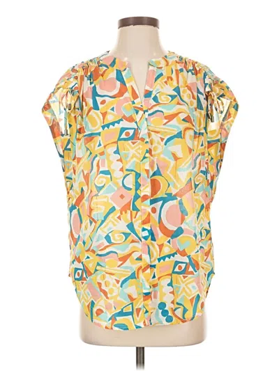 Pre-owned Assorted Brands Short Sleeve Blouse In Yellow