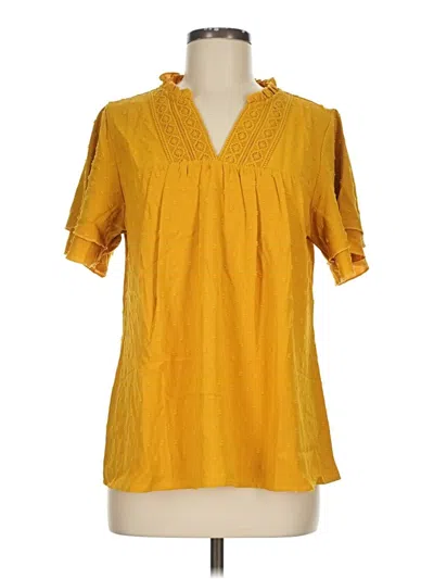 Assorted Brands Short Sleeve Blouse In Yellow