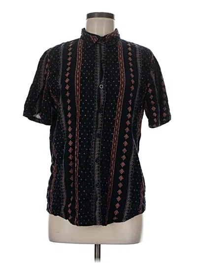 Pre-owned Assorted Brands Short Sleeve Button Down Shirt In Black