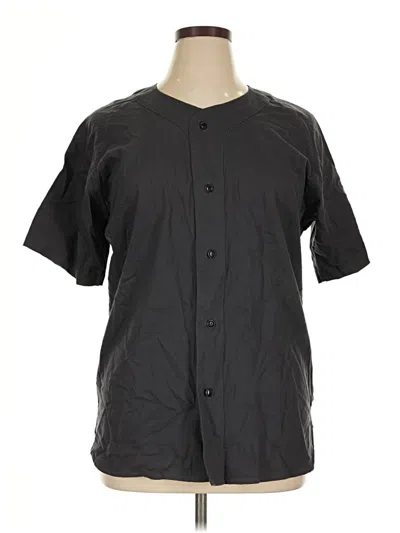 Pre-owned Assorted Brands Short Sleeve Button Down Shirt In Black