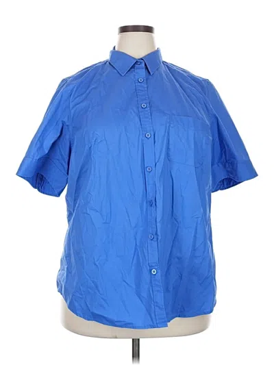 Pre-owned Assorted Brands Short Sleeve Button Down Shirt In Blue