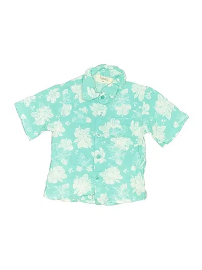 Pre-owned Assorted Brands Kids' Short Sleeve Button Down Shirt In Blue