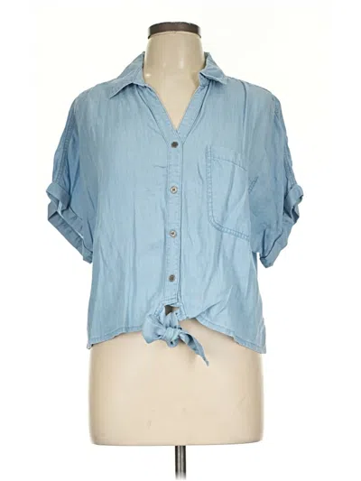 Pre-owned Assorted Brands Short Sleeve Button Down Shirt In Blue