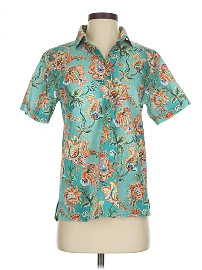 Pre-owned Assorted Brands Short Sleeve Button Down Shirt In Blue