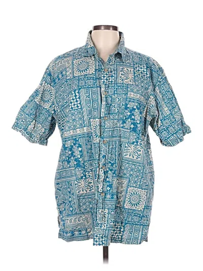 Pre-owned Assorted Brands Short Sleeve Button Down Shirt In Blue