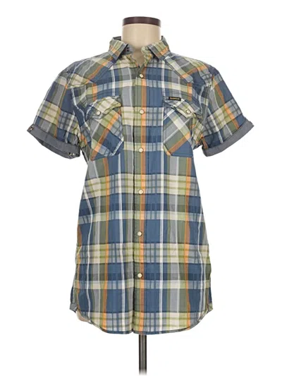 Pre-owned Assorted Brands Short Sleeve Button Down Shirt In Blue