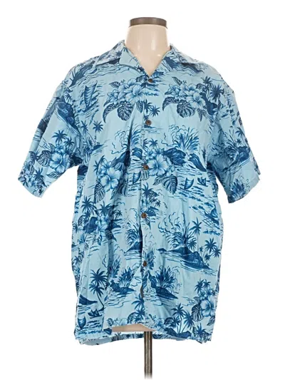 Pre-owned Assorted Brands Short Sleeve Button Down Shirt In Blue