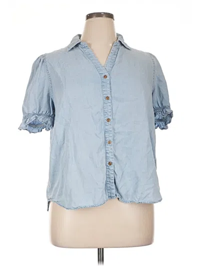 Pre-owned Assorted Brands Short Sleeve Button Down Shirt In Blue