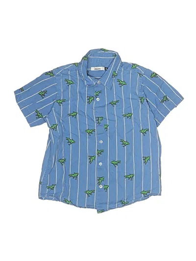 Pre-owned Assorted Brands Kids' Short Sleeve Button Down Shirt In Blue