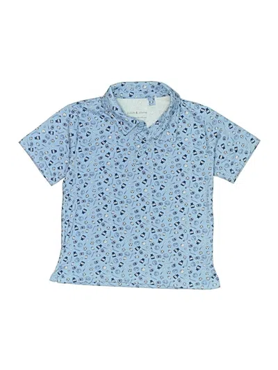 Pre-owned Assorted Brands Kids' Short Sleeve Button Down Shirt In Blue