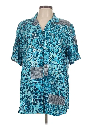 Pre-owned Assorted Brands Short Sleeve Button Down Shirt In Blue