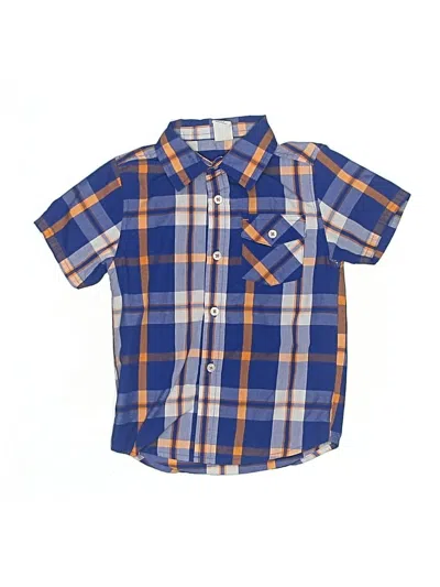 Pre-owned Assorted Brands Kids' Short Sleeve Button Down Shirt In Blue