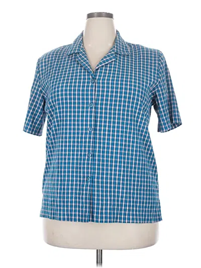 Pre-owned Assorted Brands Short Sleeve Button Down Shirt In Blue