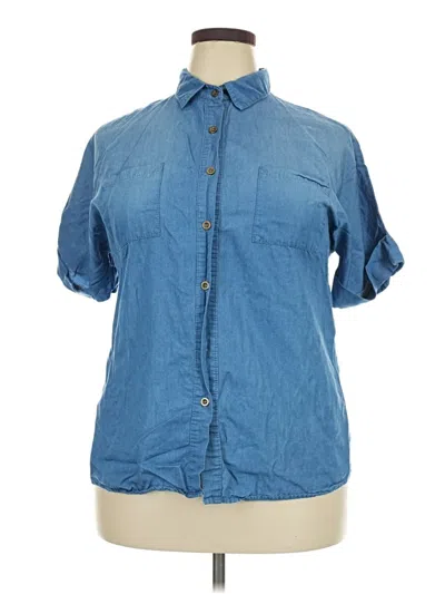 Pre-owned Assorted Brands Short Sleeve Button Down Shirt In Blue