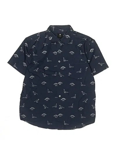 Pre-owned Assorted Brands Kids' Short Sleeve Button Down Shirt In Blue