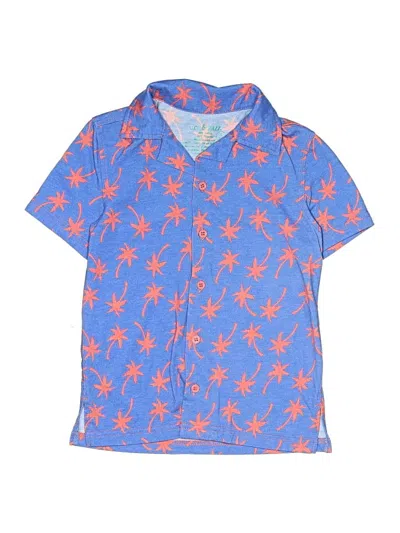 Pre-owned Assorted Brands Kids' Short Sleeve Button Down Shirt In Blue