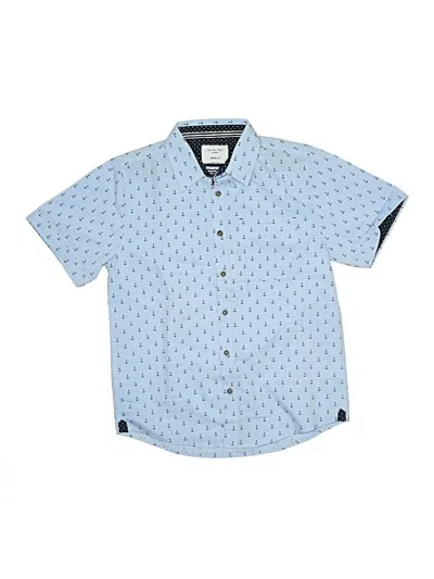 Pre-owned Assorted Brands Kids' Short Sleeve Button Down Shirt In Blue