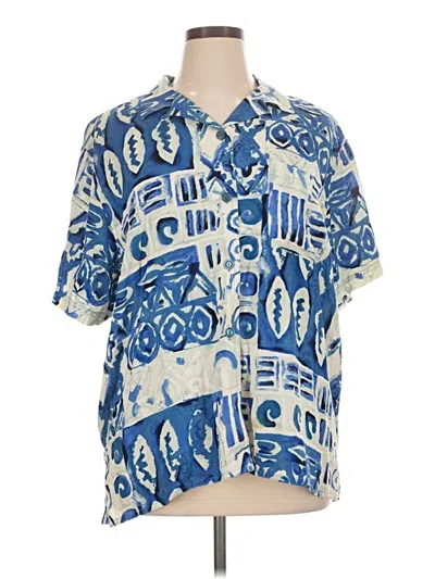 Pre-owned Assorted Brands Short Sleeve Button Down Shirt In Blue