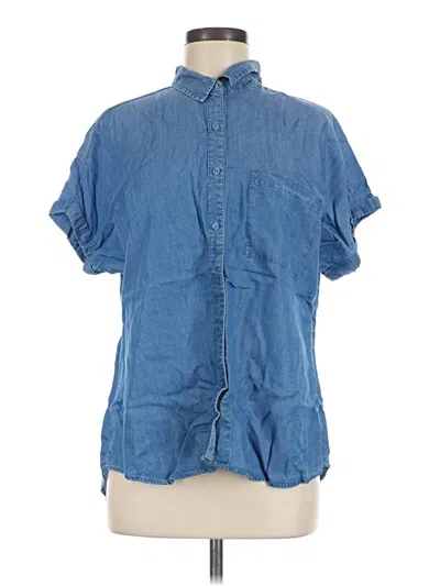 Pre-owned Assorted Brands Short Sleeve Button Down Shirt In Blue