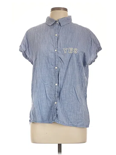Pre-owned Assorted Brands Short Sleeve Button Down Shirt In Blue