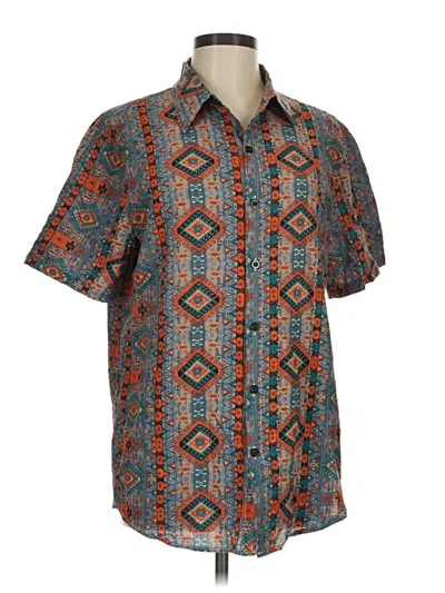 Pre-owned Assorted Brands Short Sleeve Button Down Shirt In Blue