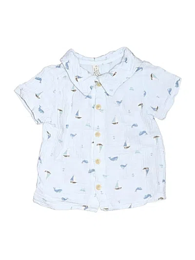 Pre-owned Assorted Brands Kids' Short Sleeve Button Down Shirt In Blue