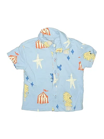 Pre-owned Assorted Brands Kids' Short Sleeve Button Down Shirt In Blue