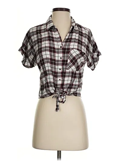 Pre-owned Assorted Brands Short Sleeve Button Down Shirt In Brown