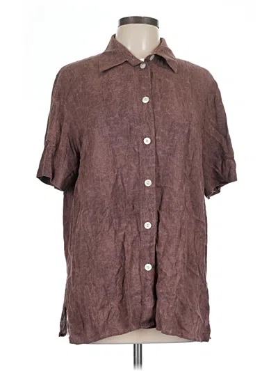 Pre-owned Assorted Brands Short Sleeve Button Down Shirt In Brown