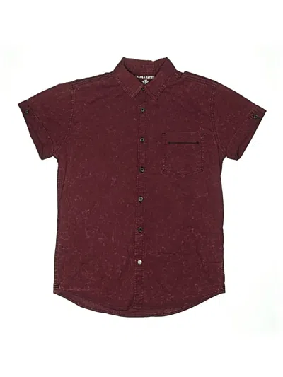 Pre-owned Assorted Brands Kids' Short Sleeve Button Down Shirt In Burgundy