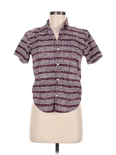 Pre-owned Assorted Brands Short Sleeve Button Down Shirt In Burgundy