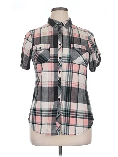 Pre-owned Assorted Brands Short Sleeve Button Down Shirt In Gray